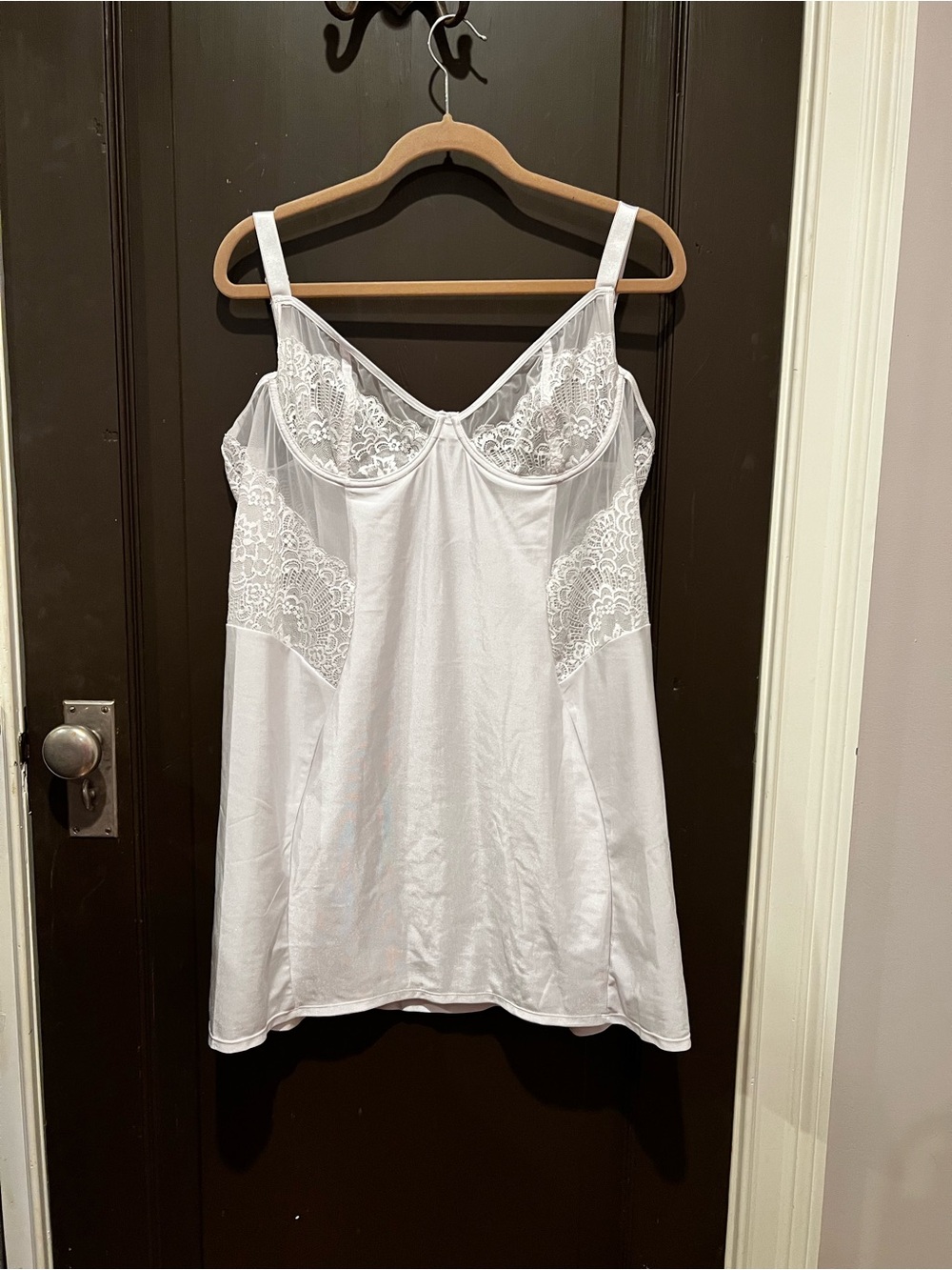 Coquette Diva White Lace Mesh Underwire Chemise Lingerie - 3X/4X
